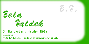 bela haldek business card